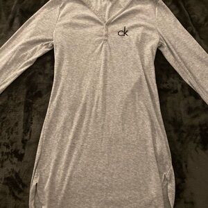 Calvin Klein Gray Long Sleeve Dress